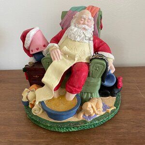 Santa's Best Classic Collectables Figurine Christmas Checking List 1991 Napping